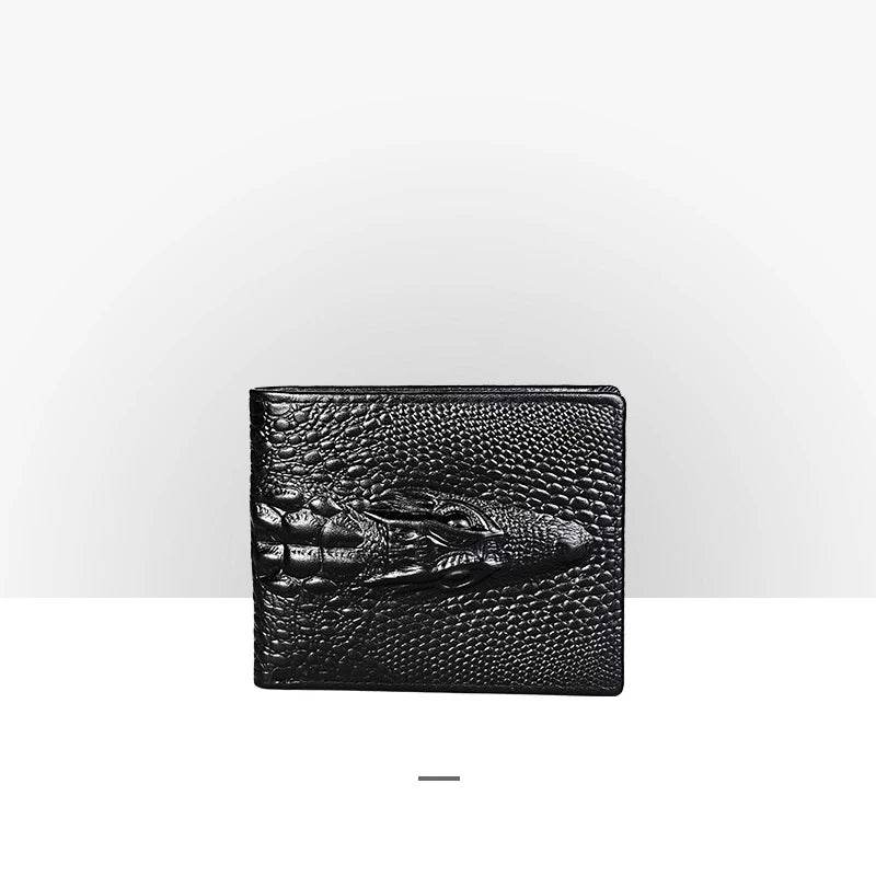 3D Dragon Style Genuine Leather Long Wallet for Men, Bifold Fashion - VacationGrabs