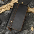 Luxury Double Zipper Leather Wallet for Men & Women with Coin Pouch - VacationGrabs