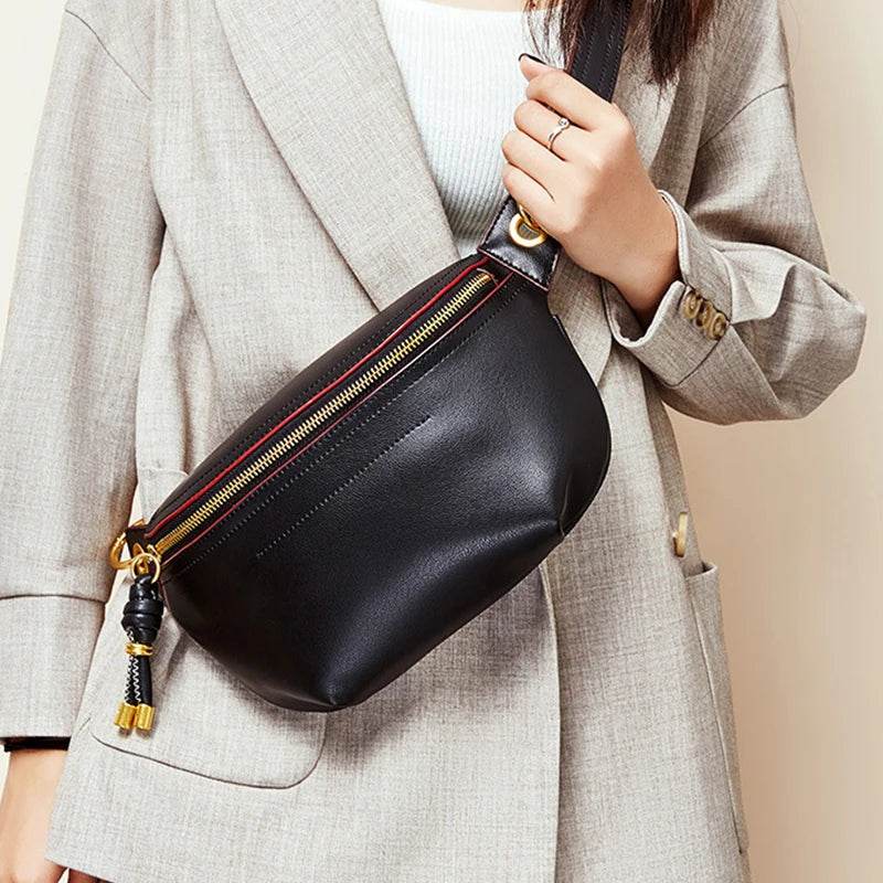 Fashion Leather Fanny Pack for Women Travel Outdoor Waist Bag - VacationGrabs