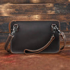 Fashion Men's Genuine Leather File Document Bags with Wrist Sling - VacationGrabs