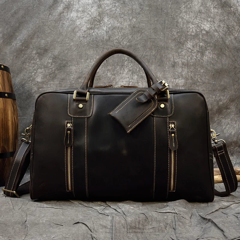 Sac de Voyage Vintage en Cuir Weekender VacationGrabs