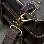Genuine Leather Men's Backpack Crazy Horse Leather Fit 14" Laptop