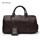 Natural Cowskin Waterproof Men’s Leather Weekend Overnight Bag - VacationGrabs