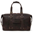Vintage Genuine Leather Weekender Bag for Men Cowskin Travel Tote - VacationGrabs