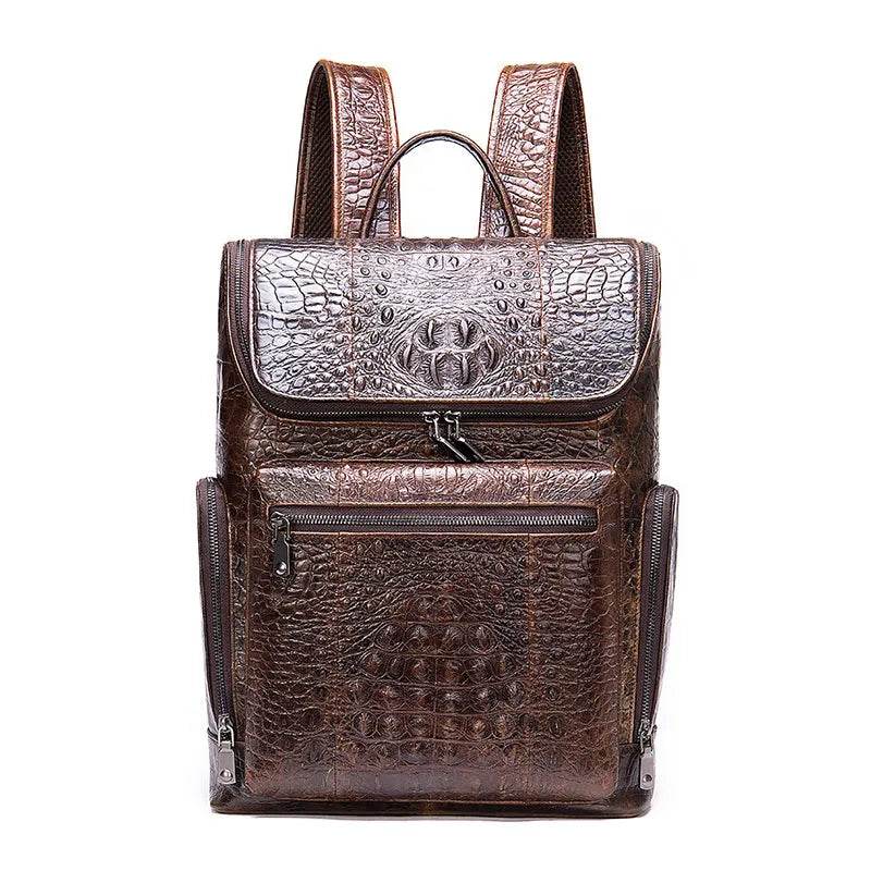 Vintage Style Leather Backpack for Men Travel Bag with Anti-Theft - VacationGrabs