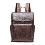 crocodile leather men's backpack men's laptop travel backpack