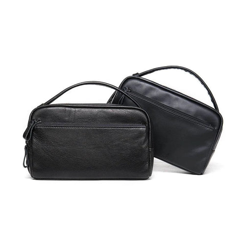 Soft Cowhide Business Handbag Large Capacity Leather Casual Clutch - VacationGrabs