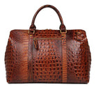 High Fashion Men & Women Leather Travel Duffle Alligator Pattern - VacationGrabs