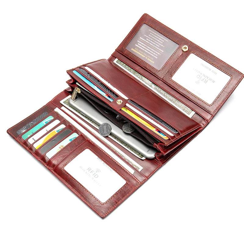 Luxury Designer Leather Notecase Clutch for Evening Party - VacationGrabs