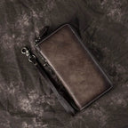Genuine Leather Long Wallet with Wristlet for Women Cowskin Card Purse - VacationGrabs
