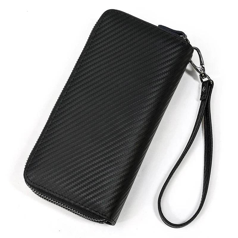 Luxury Double Zipper Leather Wallet for Men & Women with Coin Pouch - VacationGrabs