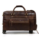Genuine Leather Rolling Travel Bag with Wheels Men & Women - VacationGrabs