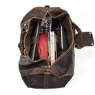 Vintage Genuine Leather Travel Bag Weekend Duffels - VacationGrabs