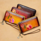 RFID Ladies Leather Wallet Top Layer Cowhide Zippered Clutch Bag - VacationGrabs