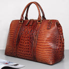 High Fashion Men & Women Leather Travel Duffle Alligator Pattern - VacationGrabs