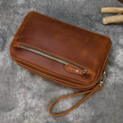 Large Capacity Leather Hand Clutch with Shoulder Strap - VacationGrabs