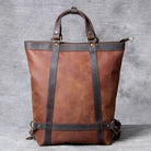Leather Sling Bag Dual Use Crazy Horse Men’s Travel Daypack - VacationGrabs