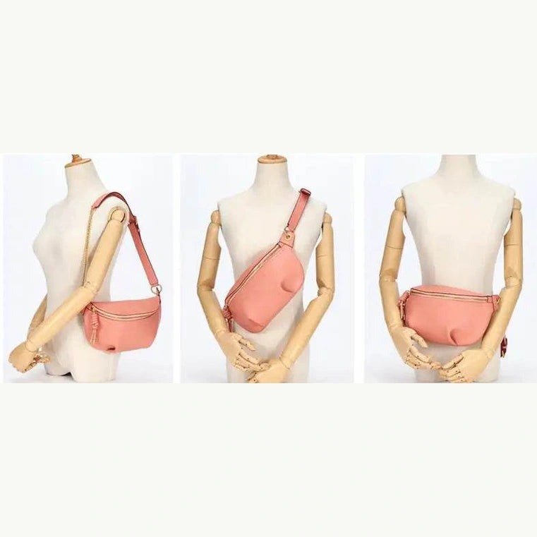 Designer Leather Fanny Pack Waist Bag for Women Fashion Belt Bag - VacationGrabs