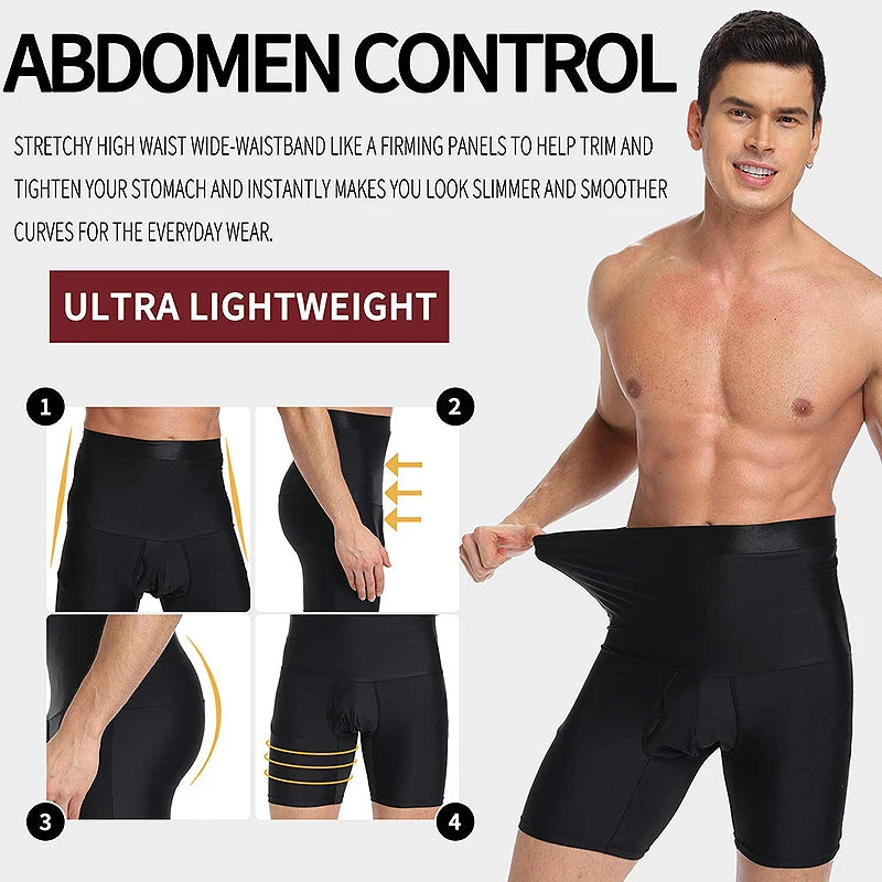 Men's High-Waist Tummy Control Shaper Boxer Briefs
