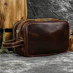 Genuine Leather Toiletry Bag for Men and Women - VacationGrabs