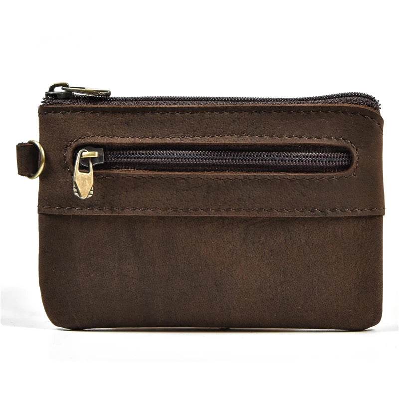 Men’s Leather Phone Pouch Handbag Mobile Wallet with Wrist Strap - VacationGrabs