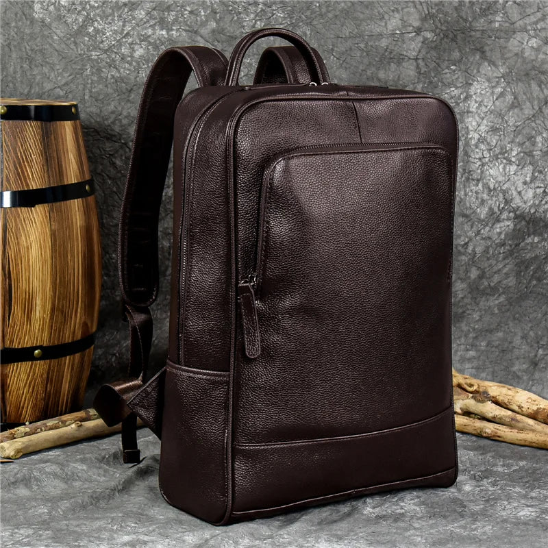 Sac à dos en cuir pour ordinateur portable 15,6" pour homme, style vintage et professionnel