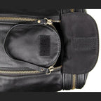 60cm High Capacity Genuine Leather Travel Duffle for Men Weekend Bag - VacationGrabs