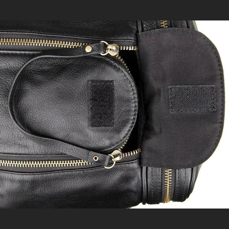 60cm High Capacity Genuine Leather Travel Duffle for Men Weekend Bag - VacationGrabs
