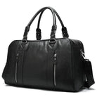 Latest Design Black Leather Travel Duffle Bag for Men & Women - VacationGrabs