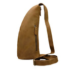 Unique Leather Chest Bag Crazy Horse Vintage Crossbody Sling Bag - VacationGrabs