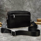Vintage Leather Day Clutch with Shoulder Strap for Men & Women - VacationGrabs