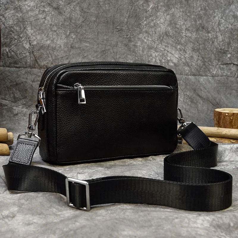 Vintage Leather Day Clutch with Shoulder Strap for Men & Women - VacationGrabs