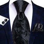 Men's Solid Polyester Neck Tie Set – Multiple Shades