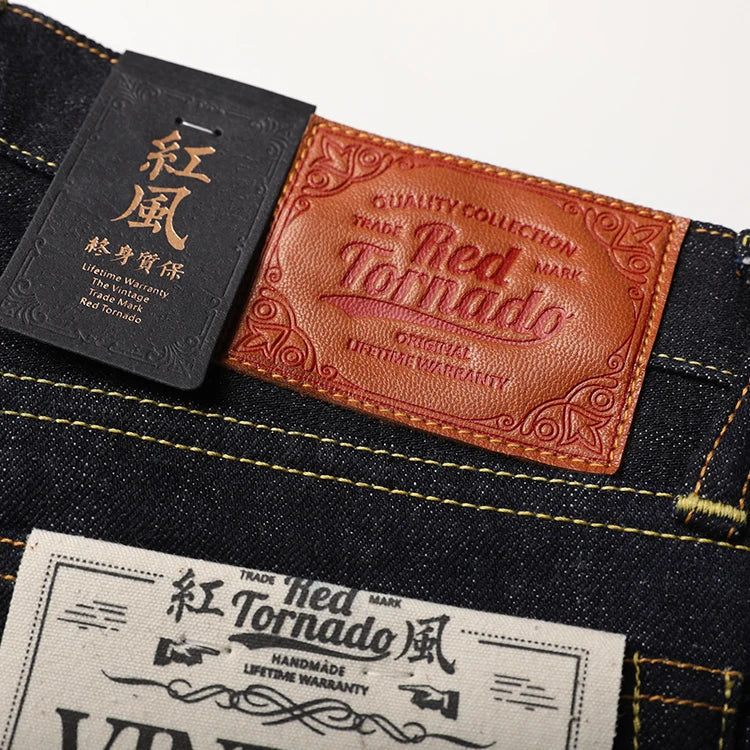 Red Tornado Heavy Weight Indigo Selvage Unwashed Pants Unsanforised Thick Raw Denim Jean