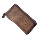 Genuine Leather Long Wallet with Wristlet for Women Cowskin Card Purse - VacationGrabs