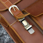 Genuine Leather Men's Backpack Crazy Horse Leather Fit 14" Laptop
