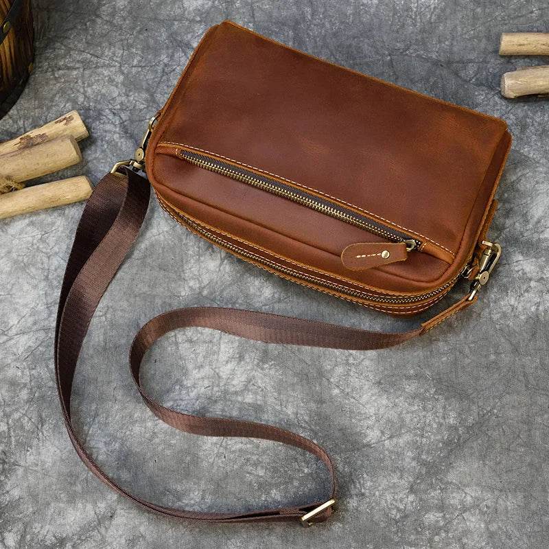 Large Capacity Leather Hand Clutch with Shoulder Strap - VacationGrabs
