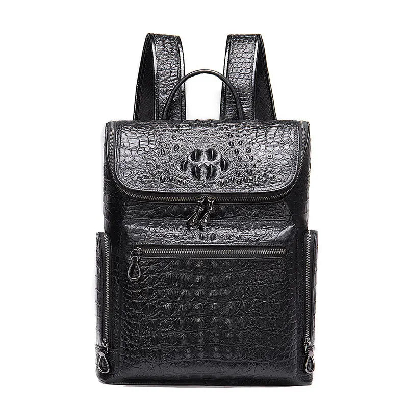 crocodile leather men's backpack men's laptop travel backpack