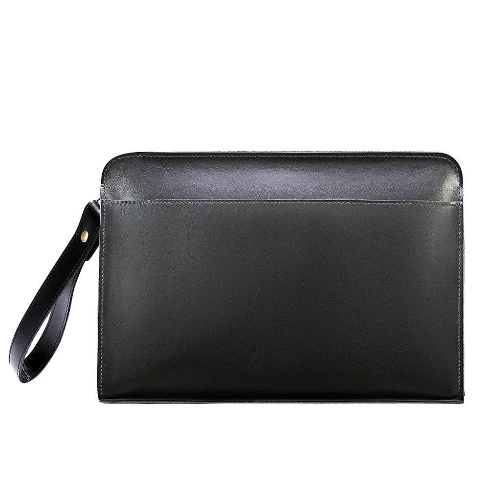 Genuine Leather Hand Clutch with Wrist Band | Men's iPad & iPhone Organizer - VacationGrabs