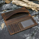 High-Quality Zipper Leather Wallet for 6-inch iPhone Vintage Designer - VacationGrabs