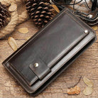 Leather Men’s Wallet with Phone Clutch, Card & Money Holder - VacationGrabs