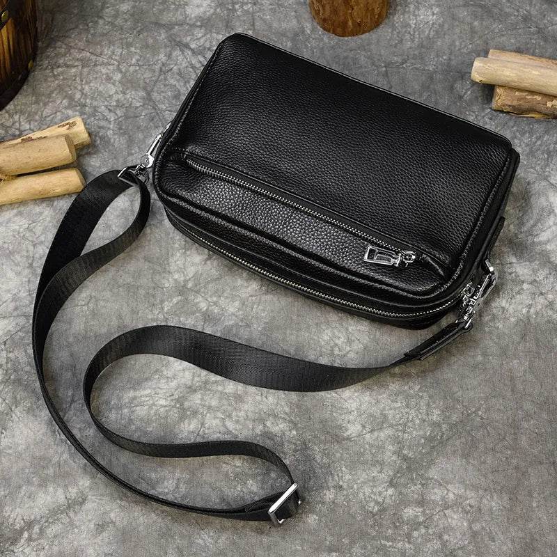 Vintage Leather Day Clutch with Shoulder Strap for Men & Women - VacationGrabs