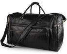 60cm High Capacity Genuine Leather Travel Duffle for Men Weekend Bag - VacationGrabs