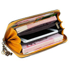 RFID Ladies Leather Wallet Top Layer Cowhide Zippered Clutch Bag - VacationGrabs