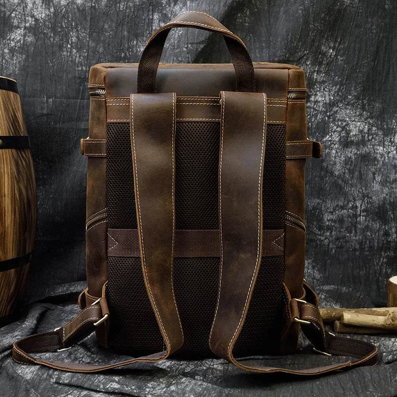 Large Leather Backpack Luxury Designer Laptop Travel Backpack - VacationGrabs
