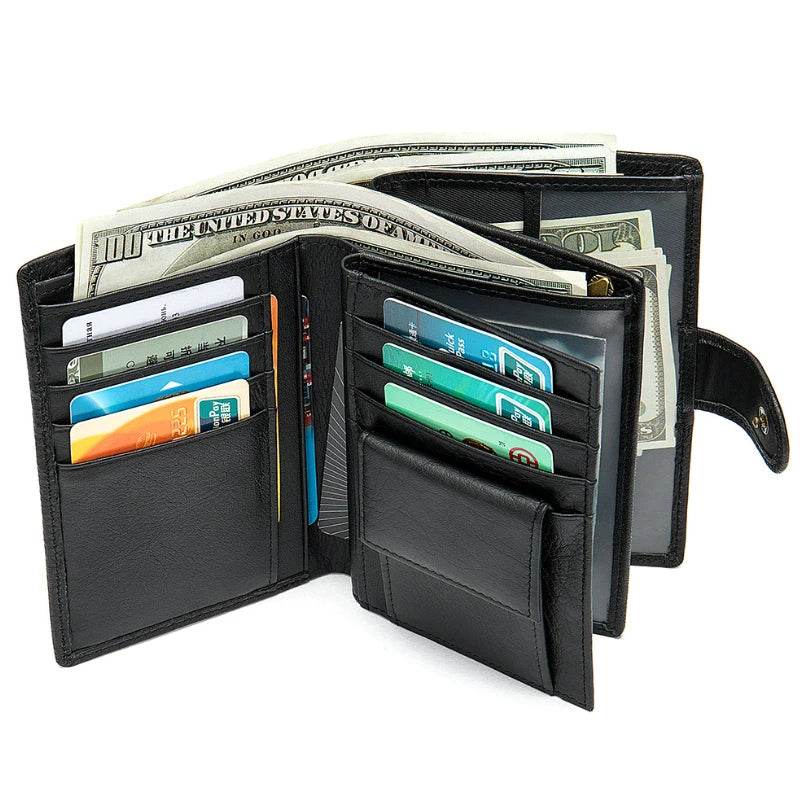 Slim Genuine Leather Wallet for Men Lightweight Business Purse - VacationGrabs