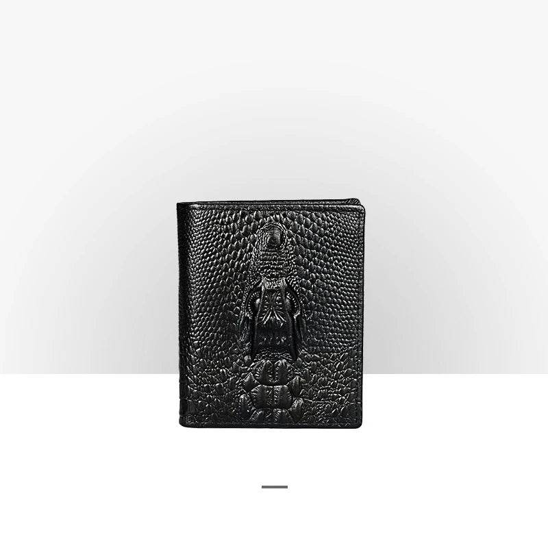 3D Dragon Style Genuine Leather Long Wallet for Men, Bifold Fashion - VacationGrabs