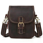 Vintage Leather Small Shoulder Waist Belt Bag for Men - VacationGrabs