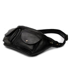 Large Genuine Leather Chest Sling Bag for Men – Vintage Style
