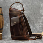 Men's Crazy Horse Genuine Leather Backpack Daypack